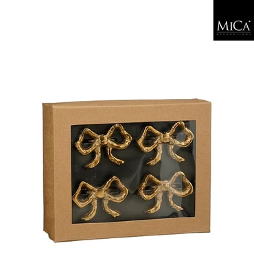 Napkin Ring Bow Gold 4 Pieces 