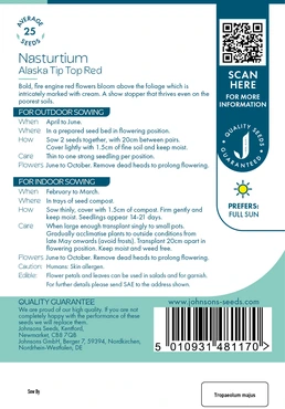 Nasturtium Alaska Tip Top Red - image 2