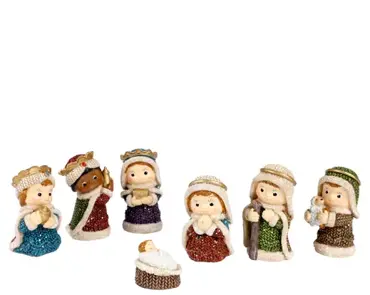 Nativity Painted Polyresin Christmas Nativity Set with Three Wise Men - image 1