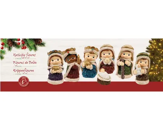 Nativity Painted Polyresin Christmas Nativity Set with Three Wise Men - image 2