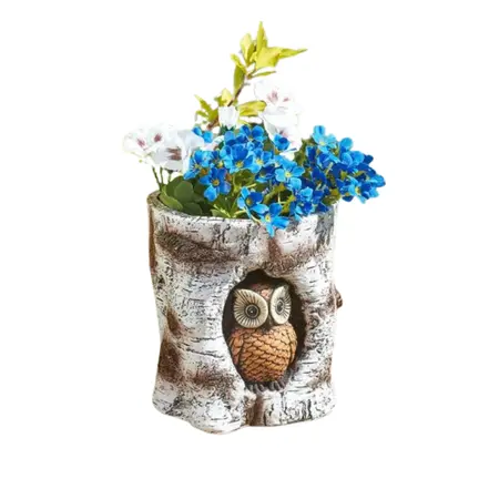 Owl Log Planter - image 1