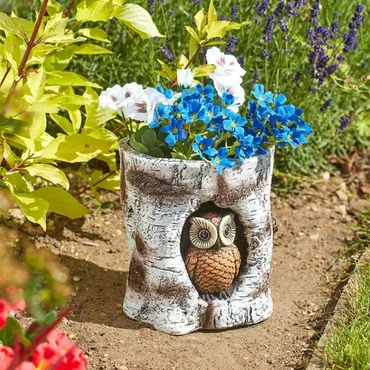 Owl Log Planter - image 2
