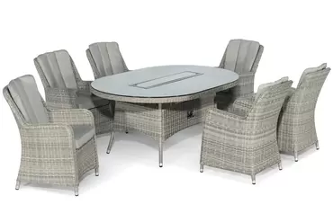 Oxford 6 Seat Oval Firepit Dining Set - image 2