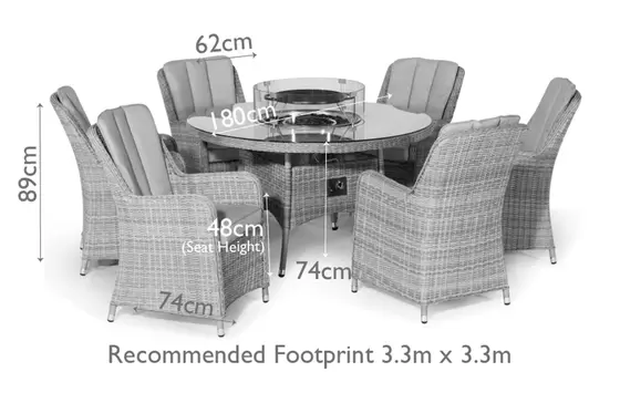 Oxford 6 Seat Round Set with Firepit - image 9