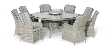 Oxford 8 Seat Round Dining Set with Firepit - image 3