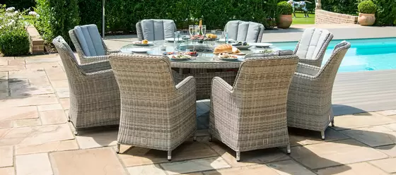Oxford 8 Seat Round Dining Set with Firepit - image 4