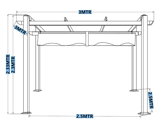 Pavillion Pergola 3m x 3m (Grey) - image 5