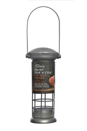 pewter flick n click fat ball feeder