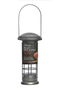 pewter flick n click fat ball feeder