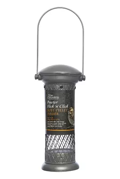 pewter flick n click suet pellet feeder