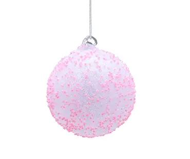 Pink Encrusted Glass Ball 10cm