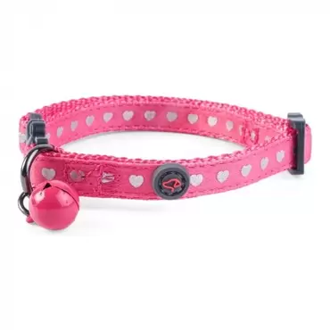 Pink Shiny Heart Adjustable Wonderlust Cat Collar