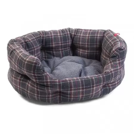 Plaid Oval Bed - Large 