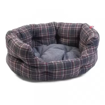 Plaid Oval Bed - Large