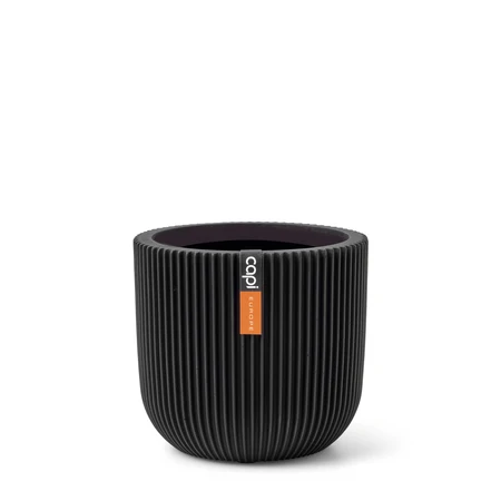 Planter Ball Groove 14x13 Black