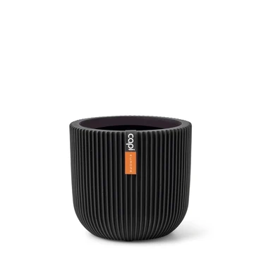 Planter Ball Groove 14x13 Black
