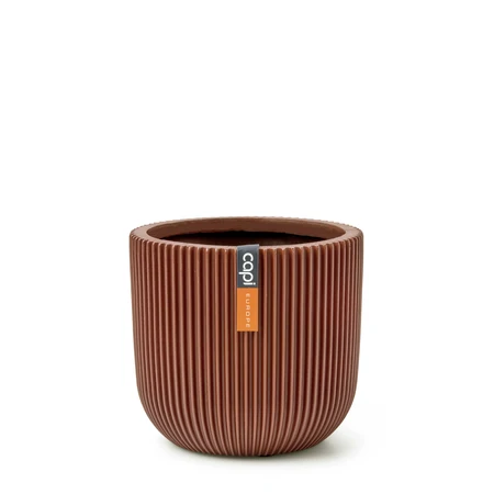 Planter Ball Groove 17x15 Merlot Red
