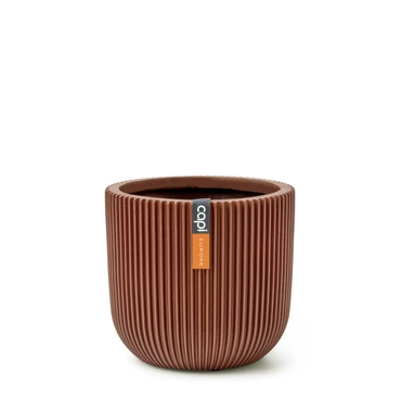 Planter Ball Groove 17x15 Merlot Red
