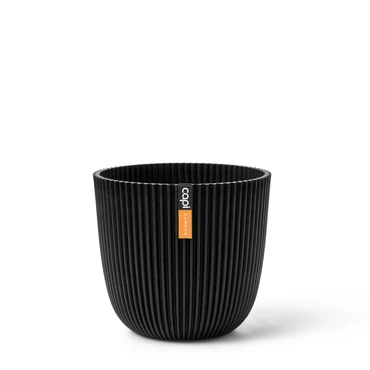 Planter Ball Groove Textile Black 17x15 - image 1