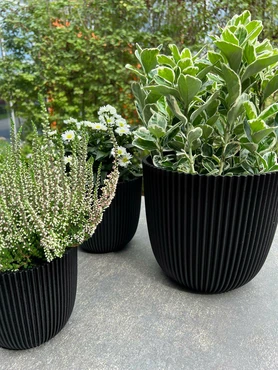 Planter Ball Groove Textile Black 25x23 - image 2