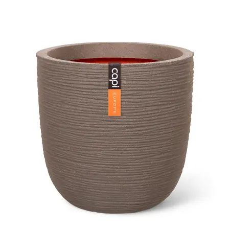 Planter Ball Rib NL Warm Taupe 35x34