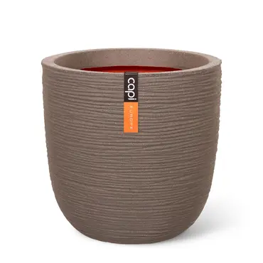 Planter Ball Rib NL Warm Taupe 35x34