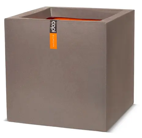Planter Square Smooth NL Warm Taupe 40x40