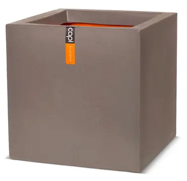 Planter Square Smooth NL Warm Taupe 40x40