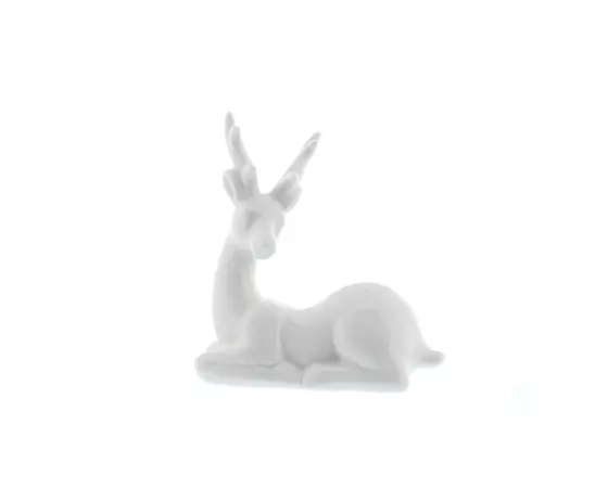 Porcelain White Lying Down Reindeer (13cm)