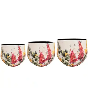 Pot Floral White D15 H13 - image 4