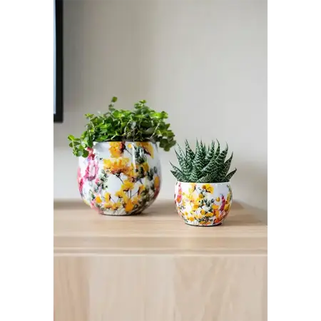 Pot Floral White D28 H25 - image 3