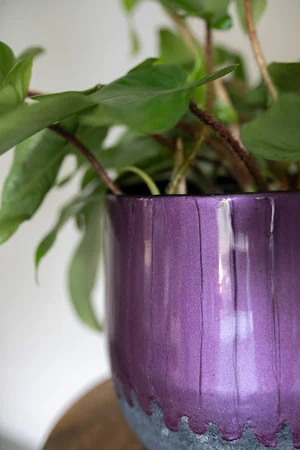 Pot Ninthe Metal Purple D23 H21 - image 3