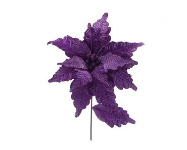 Purple Poinsettia Stem (68cm)