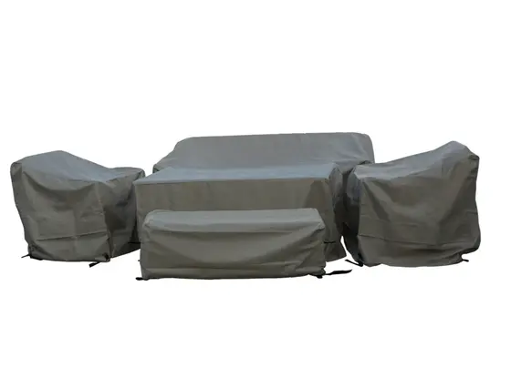 Rattan 3 Seater Sofa, 2 Sofa Chairs & Dual Height Table Set Cover - image 2