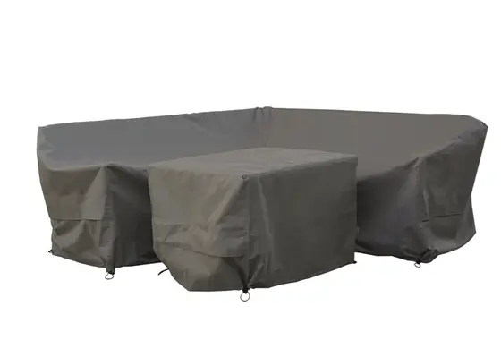 Rattan Mini Square Corner Sofa with Dual Height Table & 2 Stools Set Covers - image 2