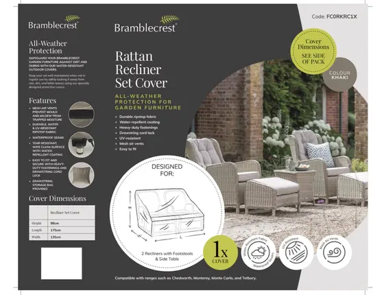 Rattan Recliner Set Cover - image 1