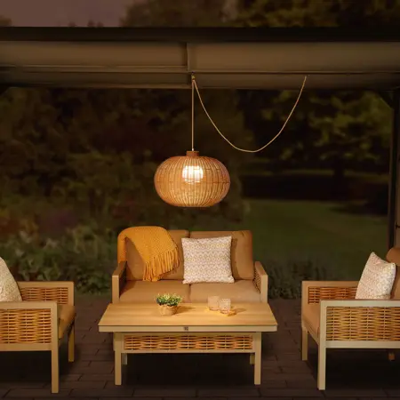 Ravello Sesame Rattan Pendant Light 55cm - image 1