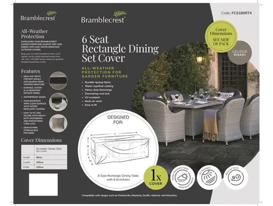 Rectangle 180 x 105cm Firepit Table Set Cover - image 1