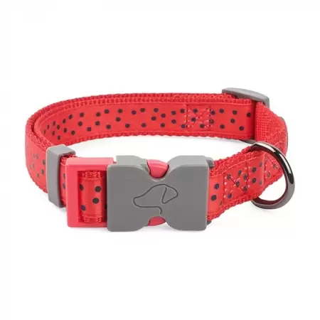 Red Polka Walkabout Dog Collar - Medium (31cm-47cm)