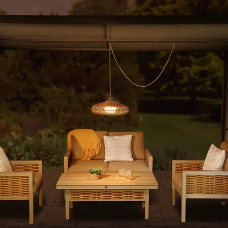 Rimini Sesame Rattan Pendant Light 48cm - image 1