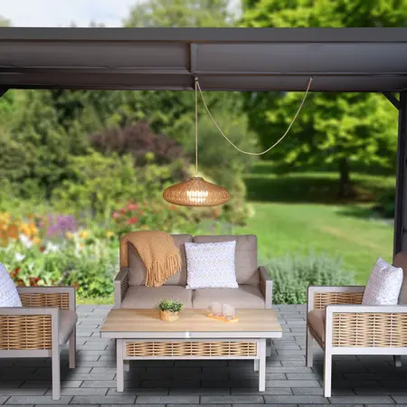 Rimini Sesame Rattan Pendant Light 48cm - image 2