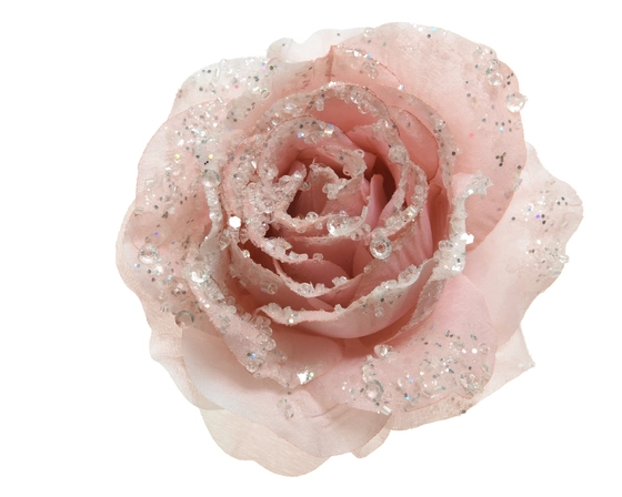 Rose On Clip Polyester Glitters