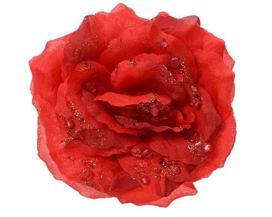 Rose On Clip Polyester Glitters