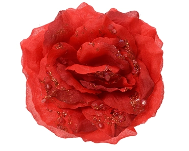 Rose On Clip Polyester Glitters