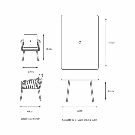 Sarasota 6 Seat Rectangular Dining Set - image 3