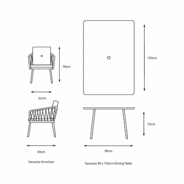 Sarasota 6 Seat Rectangular Dining Set - image 3