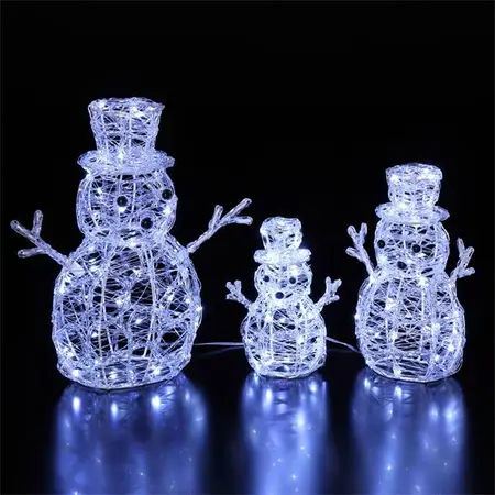 Set Of 3 Acrylic Snowmen - image 2
