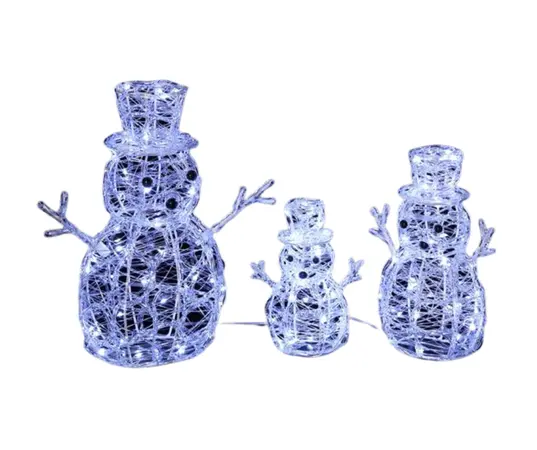 Set Of 3 Acrylic Snowmen - image 1
