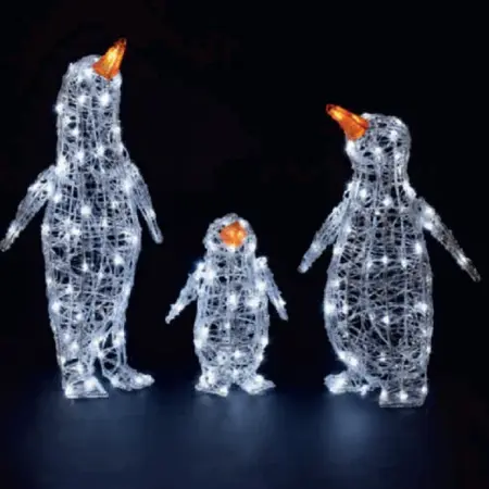 Set of 3 Spun Acrylic Penguins