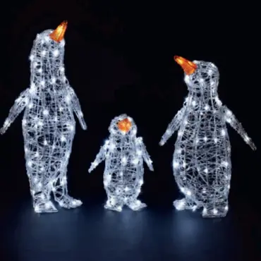 Set of 3 Spun Acrylic Penguins
